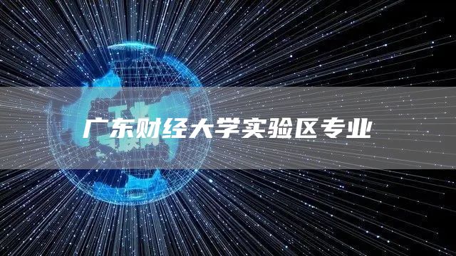 广东财经大学实验区专业
